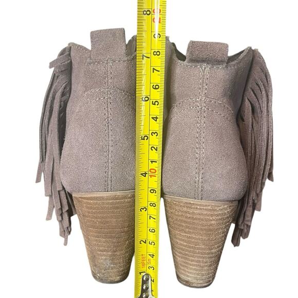 STEVE MADDEN Ohio Taupe Leather Western Boots w/Fringe Women's Size 9 - Picture 3 of 7